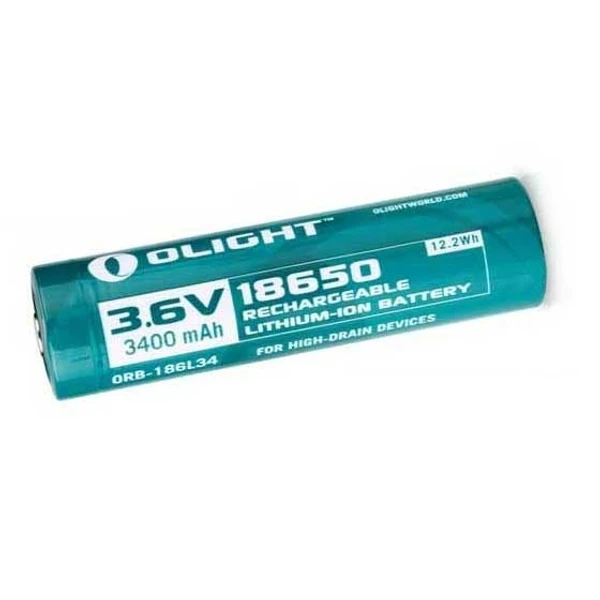 Front view of 18650 3400mAh Rechargeable Li-ion Battery