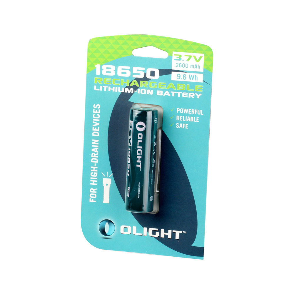 Front view of 18650 2600mAh Rechargeable Lithium-ion Battery