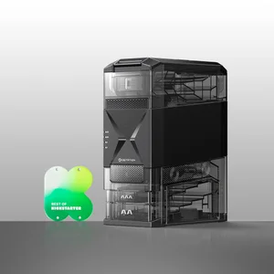 Ostation battery organizer and charger, with "Best of Kickstarter" award, holds AAA and AA batteries