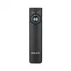 Olight Arkfeld flat EDC flashlight with UV light and laser pointer in black, featuring a central selector dial.
