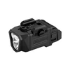 Olight matte black tactical weapon light with integrated Picatinny rail mount isolated on a white background