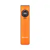 Olight orange flat EDC flashlight with UV light selector and pocket-friendly rectangular design on white background