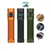 Olight OD Green Baton 4 Pro Flashlight Side View with Two-Way Clip for Everyday Carry and Tactical Use