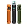 Olight OD Green Baton 4 Pro Flashlight Side View with Two-Way Clip for Everyday Carry and Tactical Use