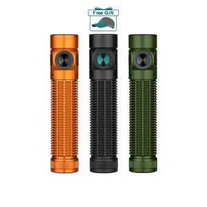 Olight Black Baton 4 Pro Flashlight with Pocket Clip and Textured Body for Everyday Carry