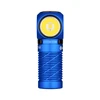 Blue Olight Perun Mini headlamp, CCT 5700-6700K, for outdoor activities.