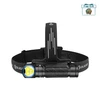 Olight Black Perun 3 Headlamp with a triple LED emitter and adjustable straps for hands-free illumination.