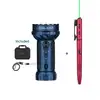 OLIGHT Blue Marauder Mini 2 flashlight and Red Open 3 penlight with laser pointer for outdoor and daily use.