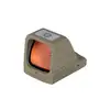 Olight Osight compact red dot sight, coyote tan with power button on top, brightness buttons on side.