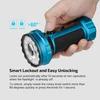 Olight Blue Marauder Mini 2 Flashlight in Hand with Smart Lockout Feature for Secure Operation