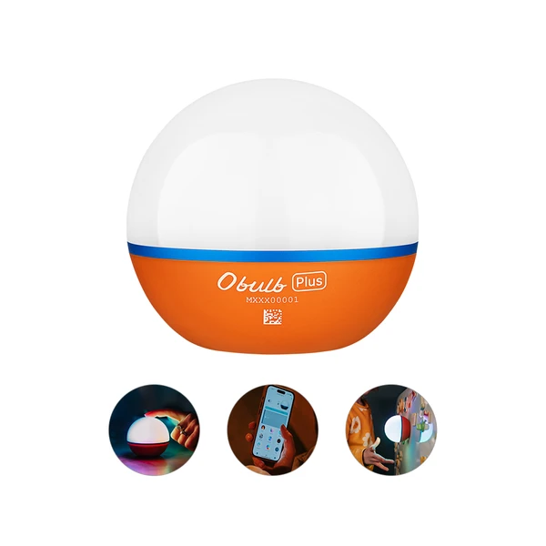 Olight Obulb Plus Rechargeable Multicolour Light with APP and Touch Control in orange