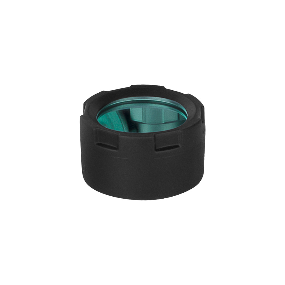 Front view of 40mm filter in green