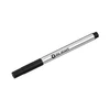 Silver Olight pen-style flashlight with black accents