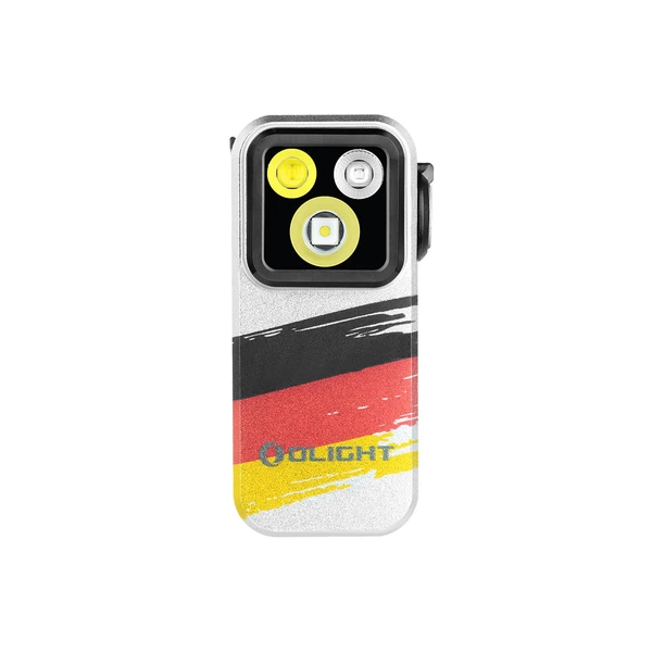 Olight Oclip Pro with German Flag Pattern, Front View, Clip Light, Portable Illumination for Everyday Carry and Outdoor Activities