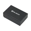Olight black gift box with white logo, isolated on white