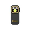 Olight Black Oclip Pro with gold bezel, a versatile clip-on EDC light for everyday carry, hands-free lighting.