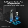 Dual magnetic charging ports for Olight flashlights, compatible with Baton, Warrior, Arkfeld, and ArkPro Series.