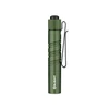 Olight OD Green Baton 4 Pocket EDC Flashlight Side View with Textured Grip and Metal Clip for Outdoor Camping and Hiking