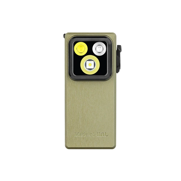 Front view of Oclip Ultra in Olive Green