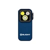 Olight Blue Oclip Pro Clip-on EDC Light Front View with Triple LED Light Source for Outdoor Hiking and Everyday Carry