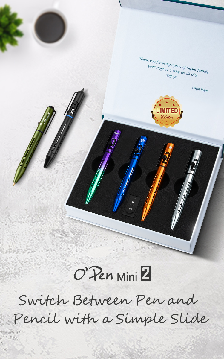 Open Mini 2 Bolt Action Pen Pencil Ballpoint Durable Aluminum EDC