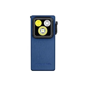 Olight Blue Oclip Ultra Front View with Triple-LED Design for Everyday Carry and Portable Lighting