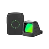 Black and green laser sight and battery pack displaying charge level