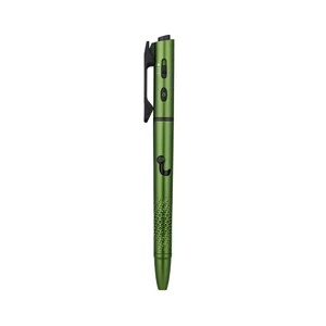 Olight Green Open 3 Penlight Vertical View with Bolt Action and Pocket Clip for Everyday Carry and Writing