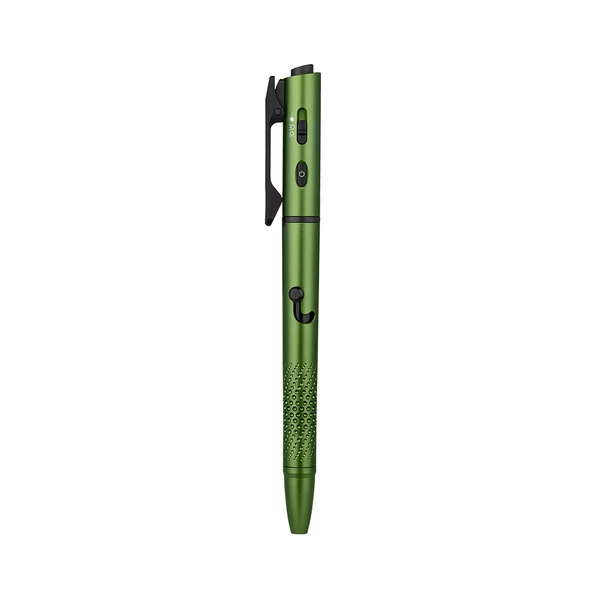 Olight Green Open 3 Penlight Vertical View with Bolt Action and Pocket Clip for Everyday Carry and Writing