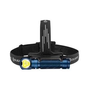 Olight Blue Perun 3 Headlamp and Headlight Kit with Textured Body and Reflective Headband for Outdoor Activities