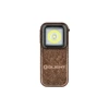 Olight compact rectangular pocket flashlight with textured antique bronze finish isolated on white background