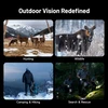 Outdoor vision: hunting, wildlife, camping, hiking, search, rescue scenarios.