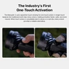 Olight Black Marauder 3 Flashlight Close Up showing One-Touch Activation and Rotary Unlock with Bare Hand and Gloved Finger