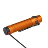 Olight Orange Baton 4 Pro Flashlight Side View with Magnetic Charging and Pocket Clip for Everyday Carry