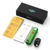 Oknife LK green and red splatter EDC pocket knife flashlight combo with box, manual, and USB-C charging cable