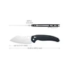 Sentry folding knife with cleaver blade, black handle. Blade 4.61in, overall 10.20in, thickness 0.09in.