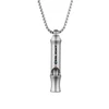 Olight titanium whistle pendant with silver chain necklace, minimalist outdoor survival gear, durable emergency tool