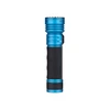 Olight Blue Seeker 4 Pro Flashlight Front View with Black Textured Grip for Outdoor and Everyday Carry