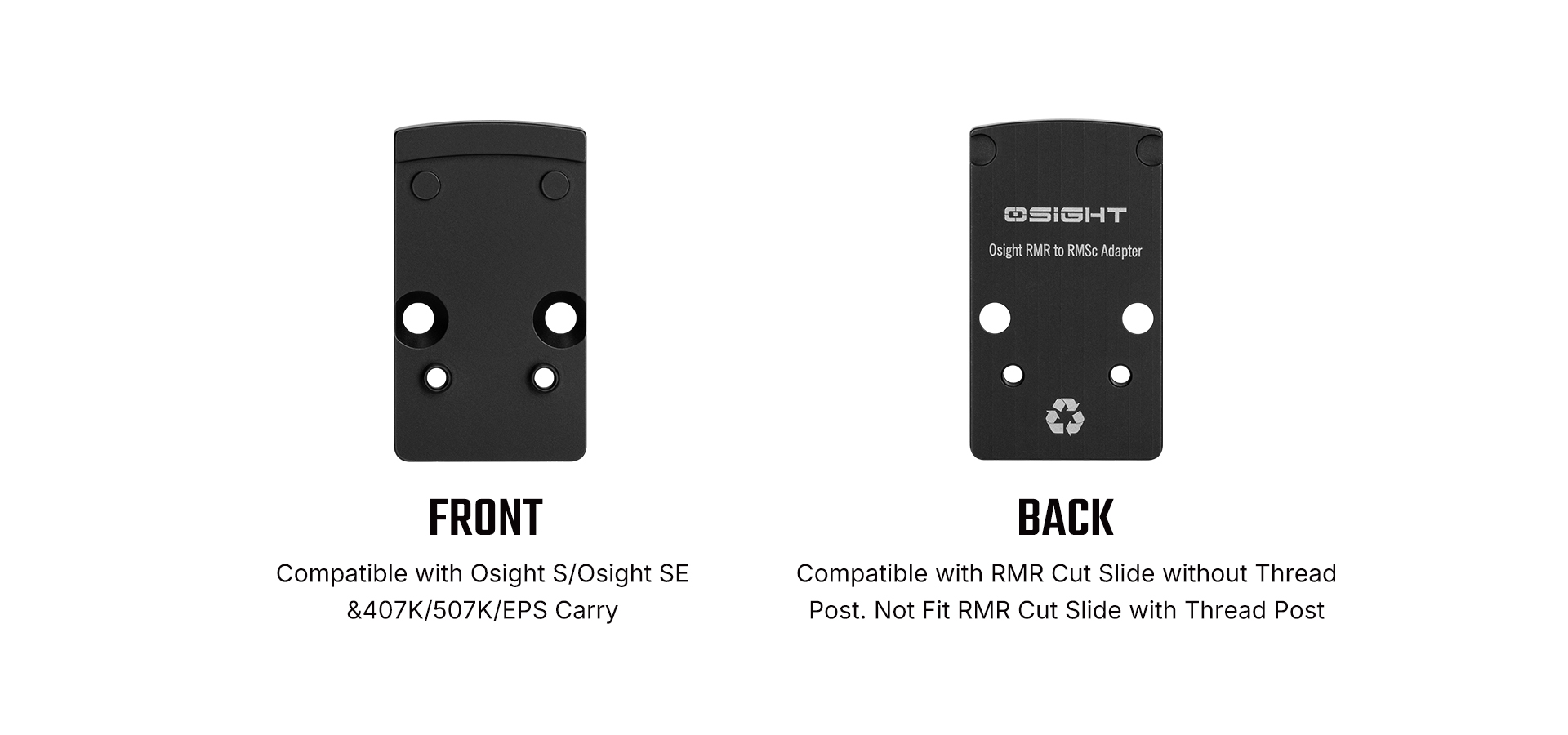 Osight RMR RMSc Adapter Universal Optic Mount Durable Stainless Steel ...
