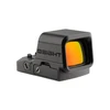 Olight Osight red dot sight with a reflective orange-yellow coated lens isolated on a white background