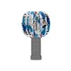Olight Go Pop, white, blue, black, brown abstract patterns on top, gray stem