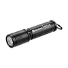 Olight I3E EOS flashlight, black, compact, portable, keyring attachment, durable aluminum, everyday carry (EDC) light