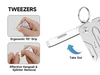 Detachable EDC multitool tweezers with ergonomic 90-degree grip for hangnail and splinter removal