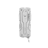 NexTool folded stainless steel pocket multitool with keychain ring isolated on white background