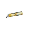 Olight Golden Tropical Leaf I3E Keychain Flashlight Side View Compact Everyday Carry Light