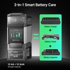 3-in-1 smart battery care: charger, tester, organizer with 12*AA and 12*AAA storage capacity