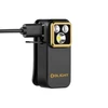 Olight Black Oclip Pro Clip-on Light Close-up View Charging with USB-C Cable for Everyday Carry and Hands-Free Use