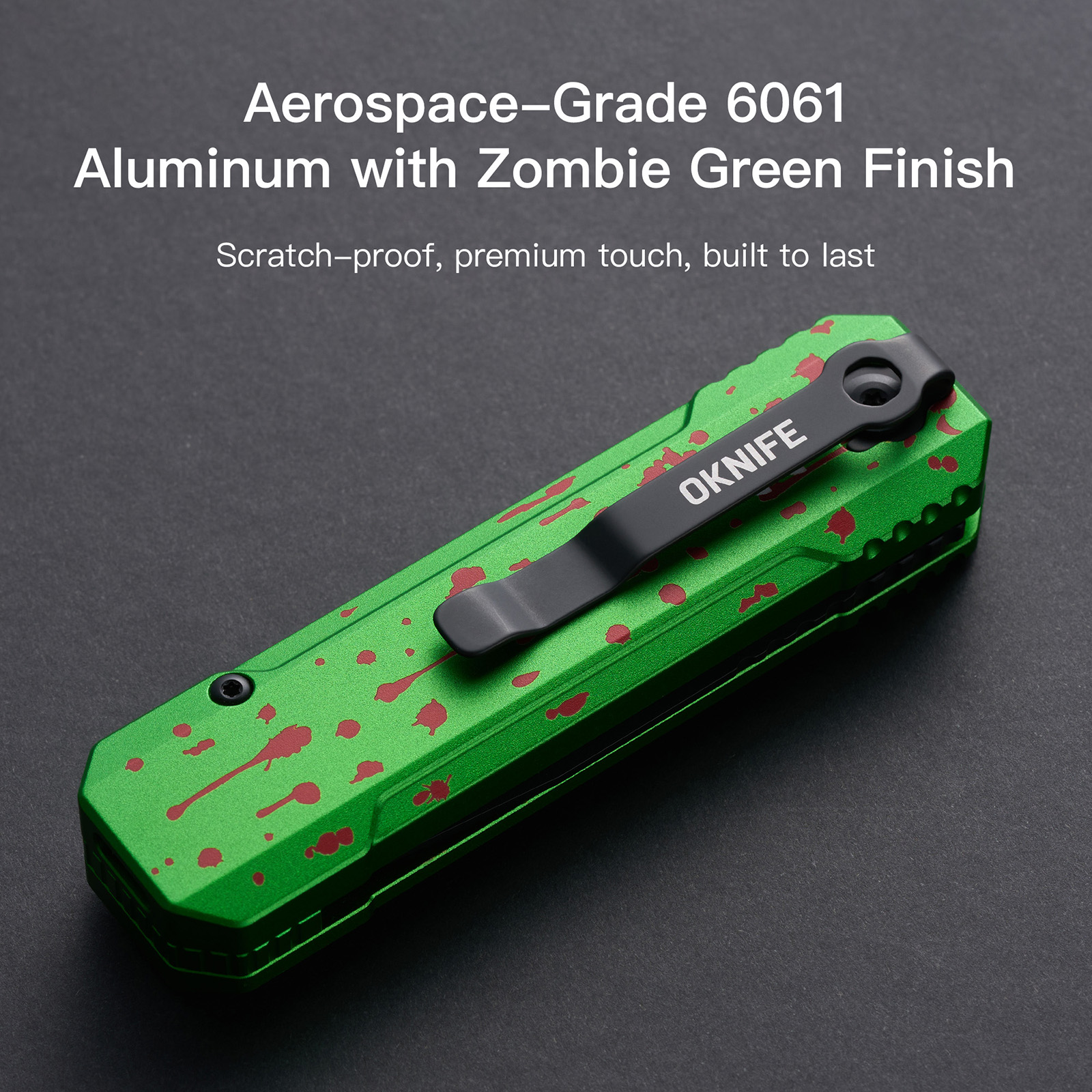 OKNIFE LK Zombie Green 2-in-1 Folding Knife Flashlight RGB EDC