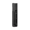 Olight ArkTac black flat EDC tactical flashlight back view showing durable pocket clip and textured grip.