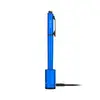 Olight Blue OPen Glow Penlight Standing in Charging Base Side View with Pocket Clip for Daily Writing and EDC Lighting